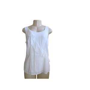 Bravissimo White Silk Curvy Sleeveless Top Size M